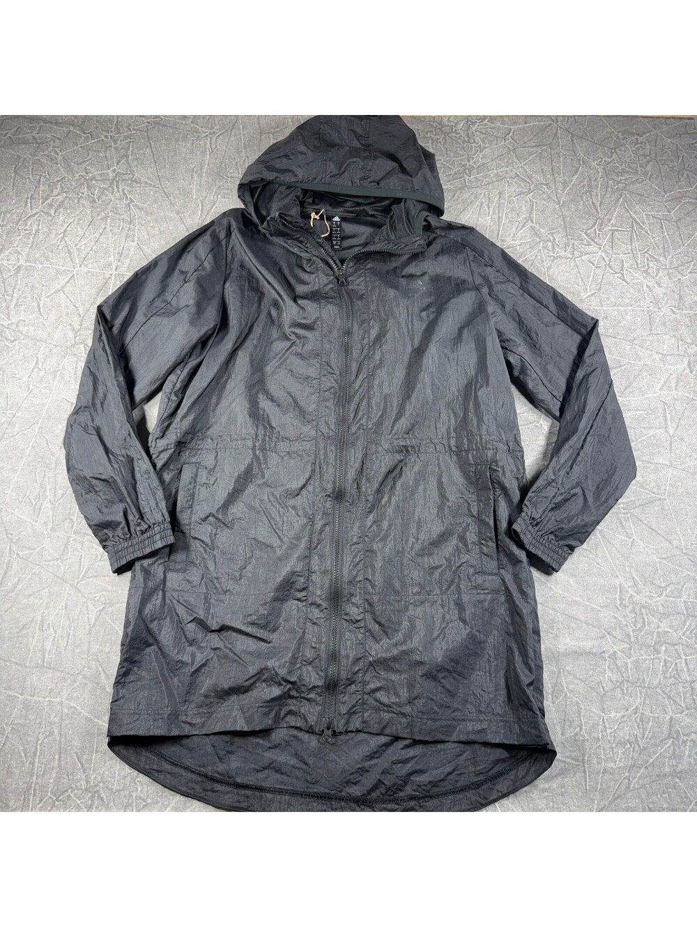 Adidas Rain Hooded Nylon Full-Zip Womens L Black Jacket
